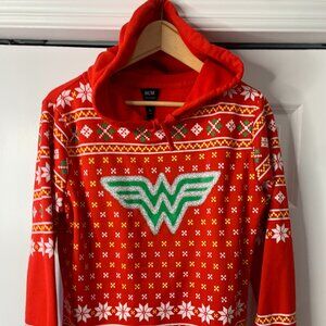 Women’s Wonder Woman Festive Red Hoodie – Medium – 100% Polyester